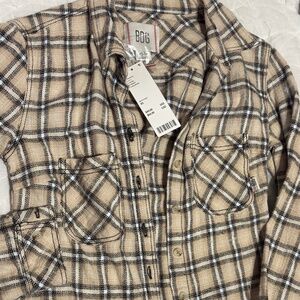 BDG Dakota Cropped Flannel Button-Down Shirt